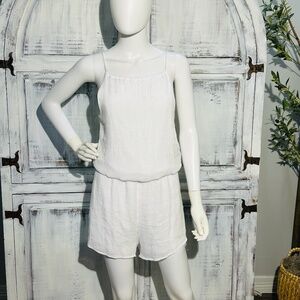 Mittoshop White Romper Womens M Made in USA